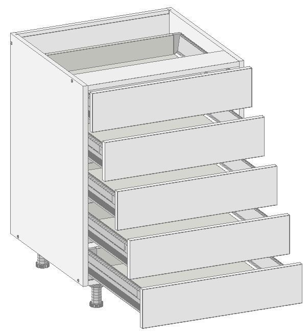 Skuffeskap 40, 5 lave skuffer