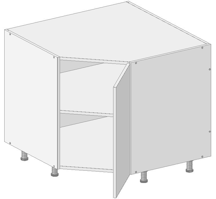 Hjørneskap 45gr benk